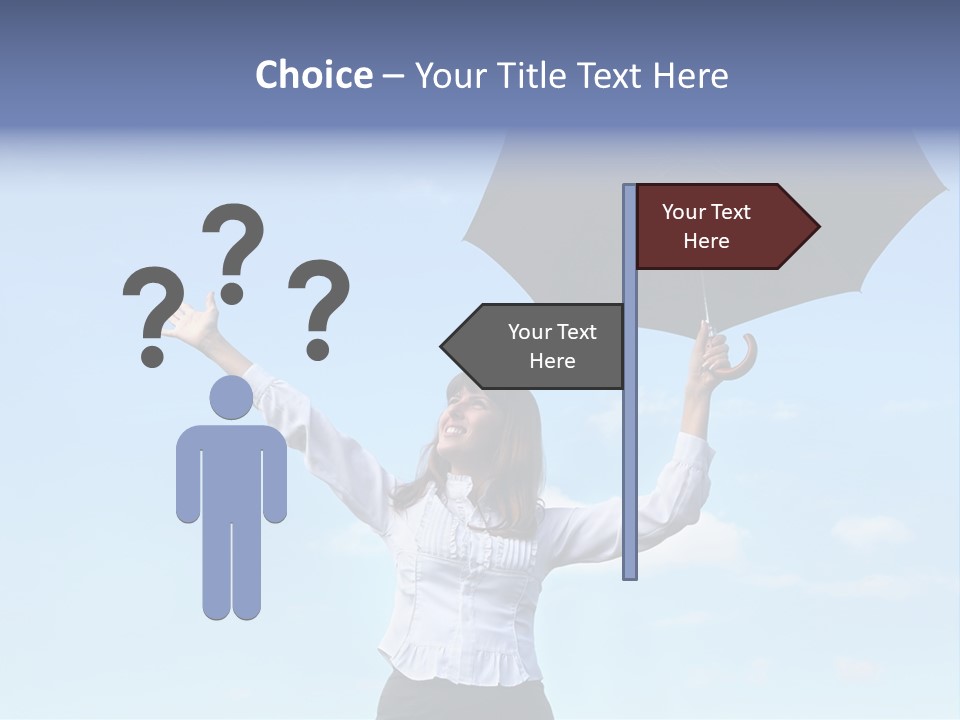 White Blouse Dress Code Look Up Sky PowerPoint Template