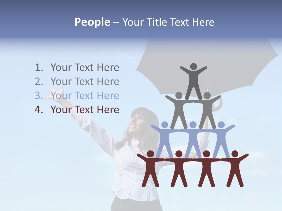 White Blouse Dress Code Look Up Sky PowerPoint Template