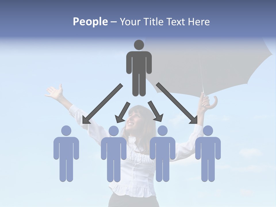 White Blouse Dress Code Look Up Sky PowerPoint Template