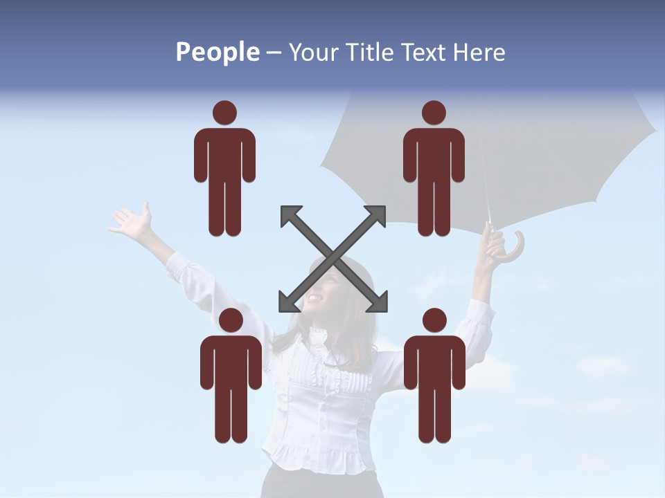 White Blouse Dress Code Look Up Sky PowerPoint Template