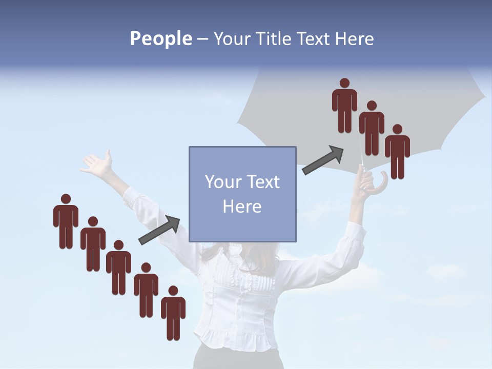 White Blouse Dress Code Look Up Sky PowerPoint Template