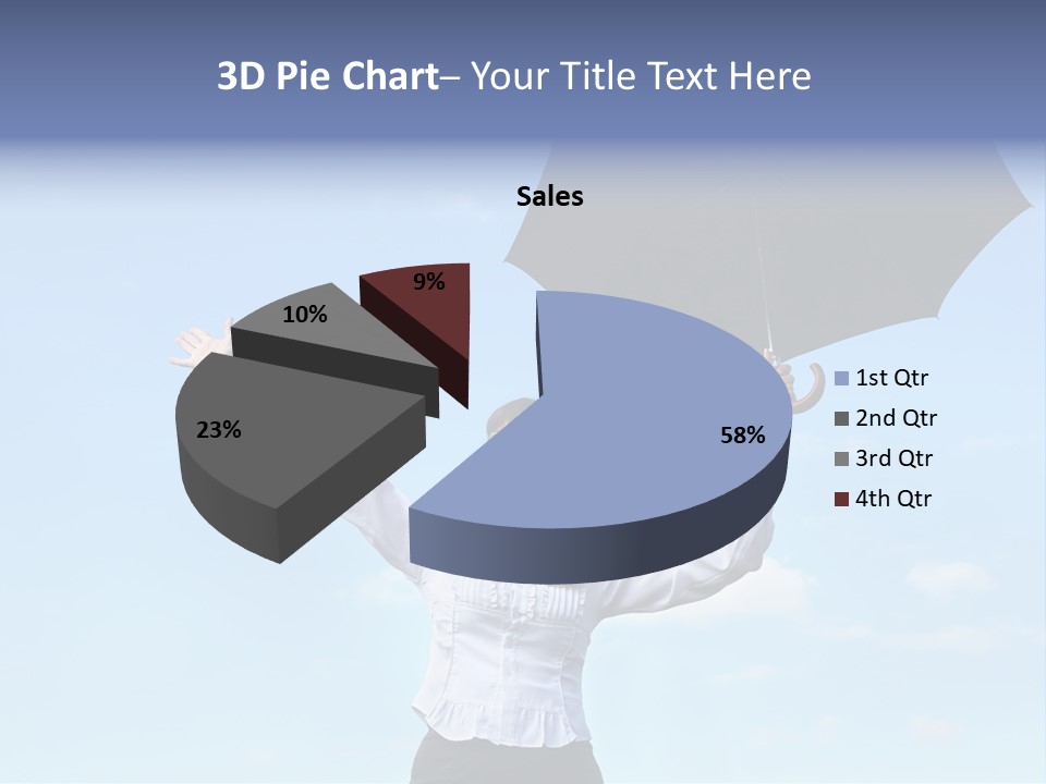 White Blouse Dress Code Look Up Sky PowerPoint Template