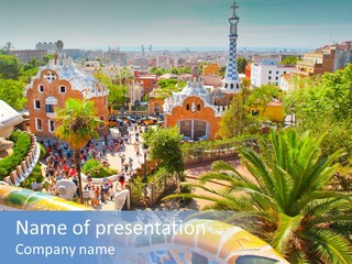 Gaudi Batllo Park Guell PowerPoint Template