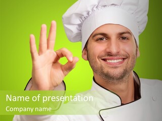 Work Gesture Green PowerPoint Template