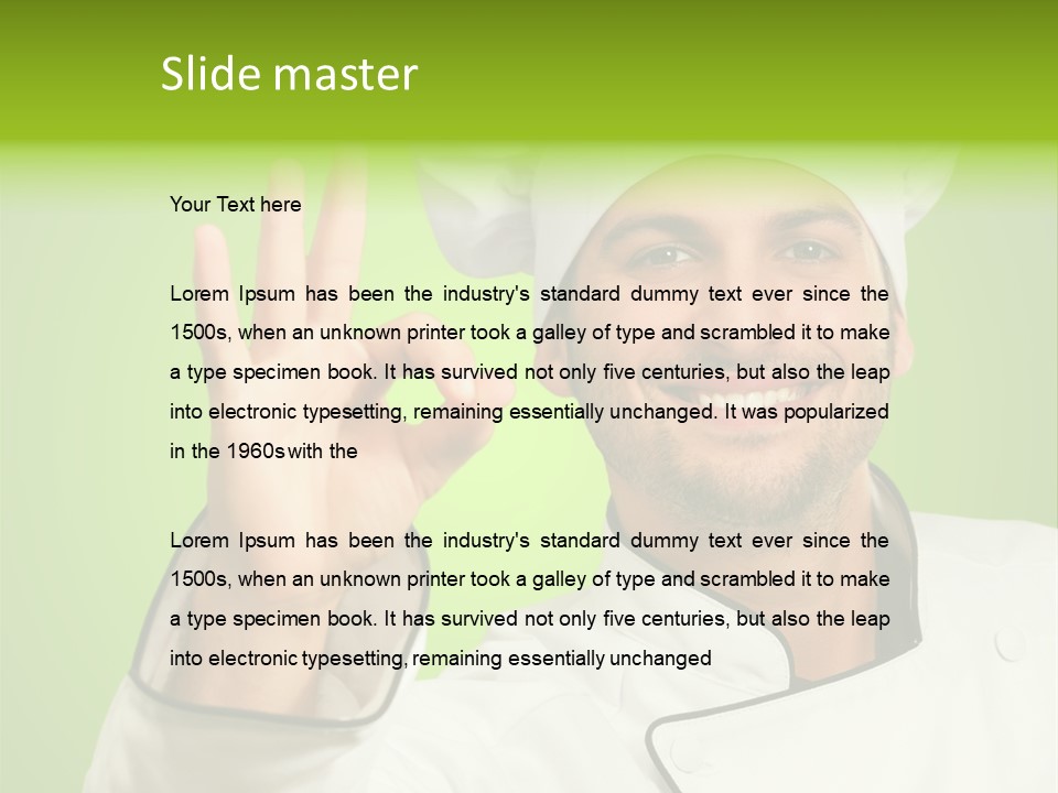 Work Gesture Green PowerPoint Template
