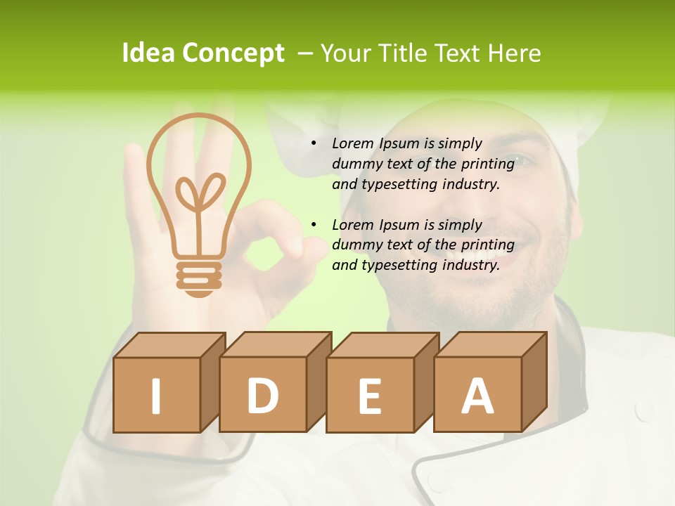 Work Gesture Green PowerPoint Template