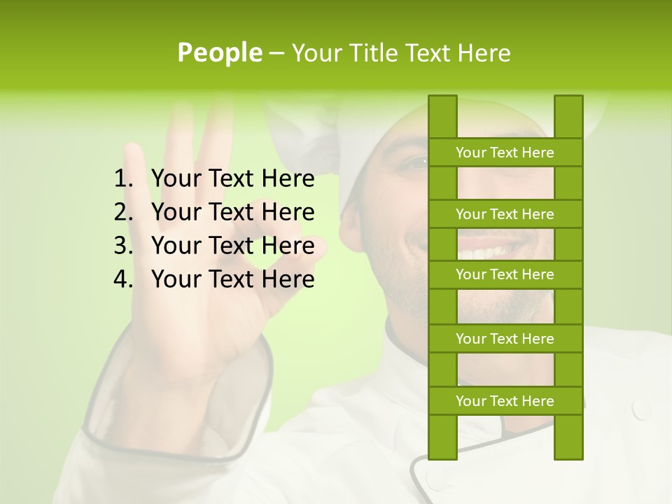 Work Gesture Green PowerPoint Template