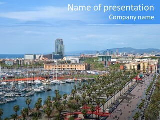 History Barcelona City Symbol PowerPoint Template