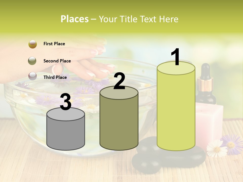Glass Woman Finger PowerPoint Template