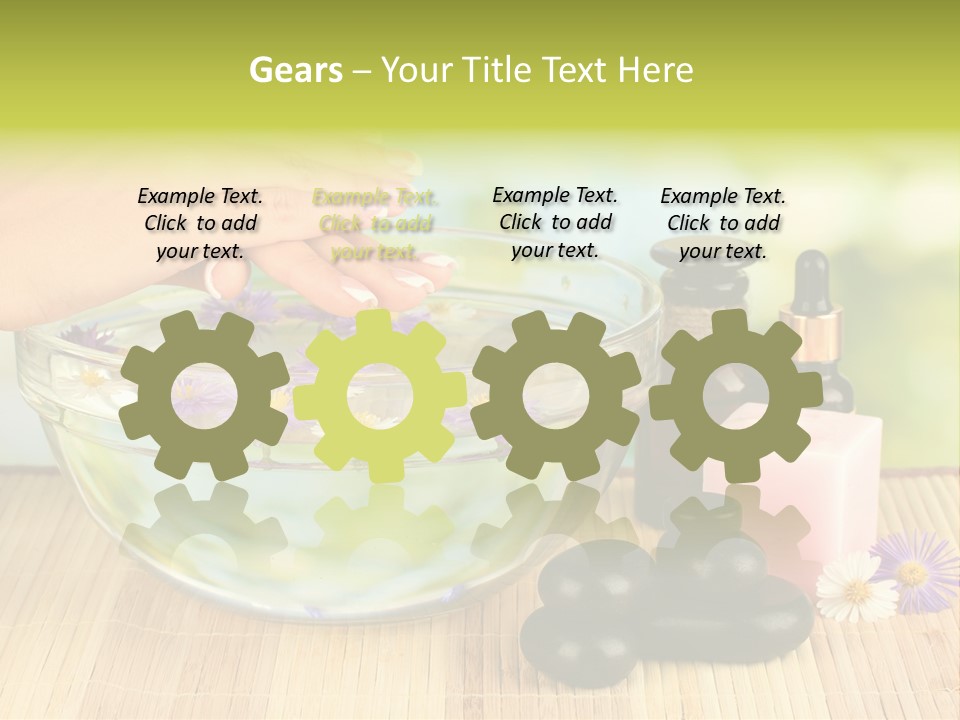 Glass Woman Finger PowerPoint Template