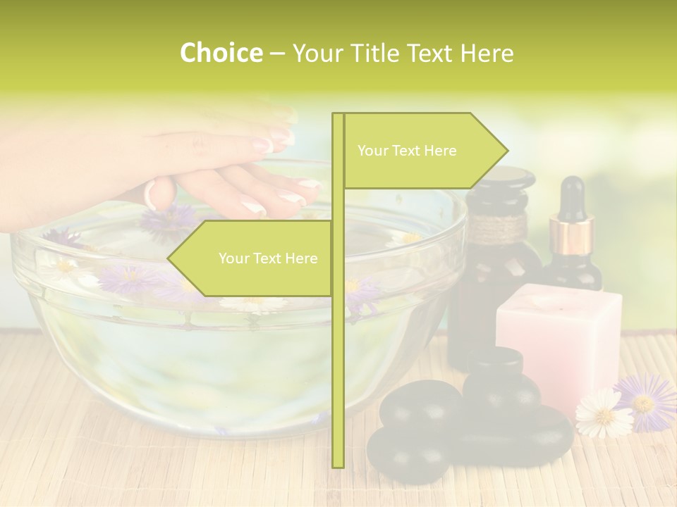 Glass Woman Finger PowerPoint Template