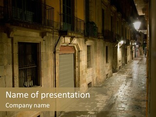 Catalonia House Cityscape PowerPoint Template