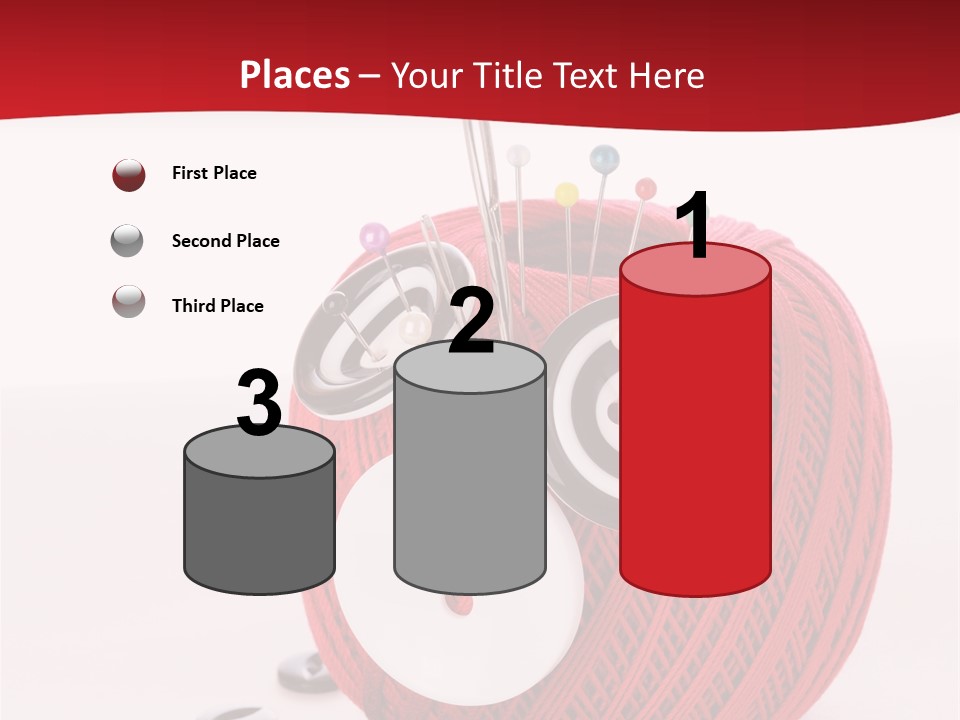 Red Sewing Accessory PowerPoint Template