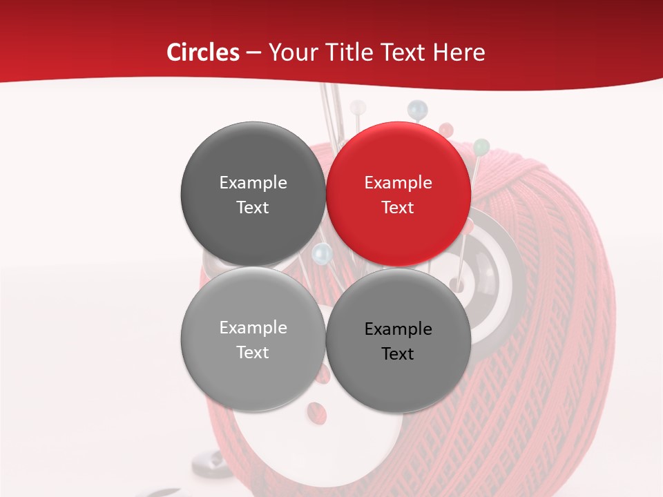 Red Sewing Accessory PowerPoint Template