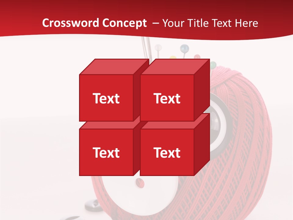 Red Sewing Accessory PowerPoint Template