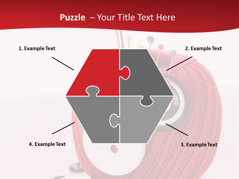 Red Sewing Accessory PowerPoint Template