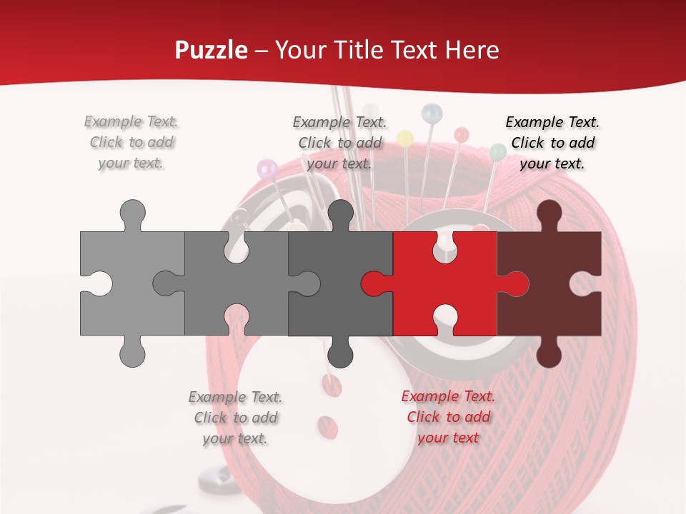Red Sewing Accessory PowerPoint Template