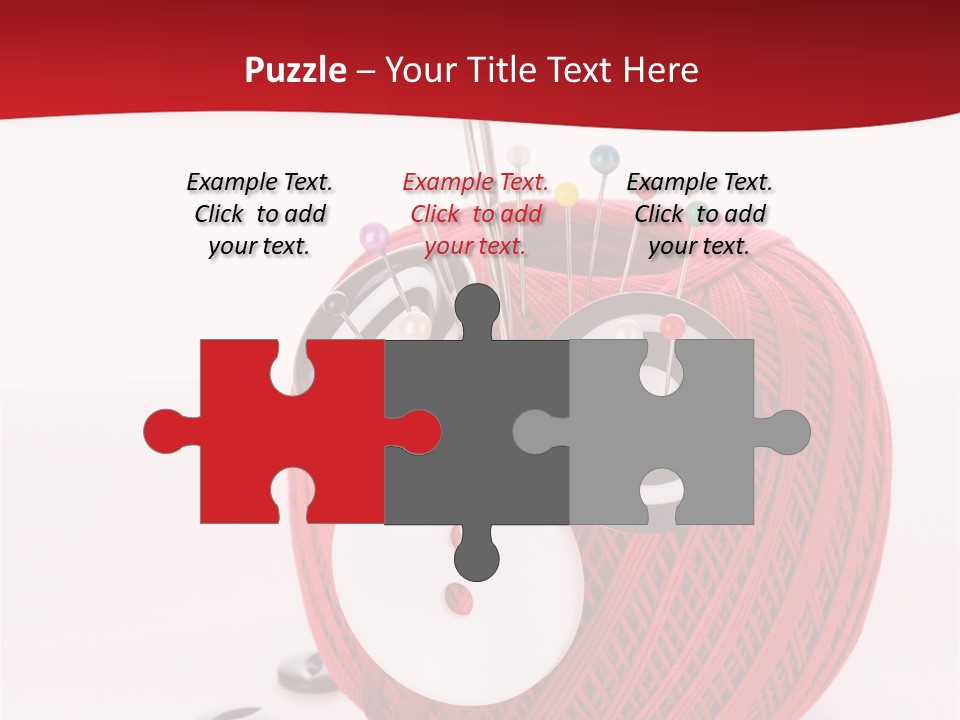 Red Sewing Accessory PowerPoint Template