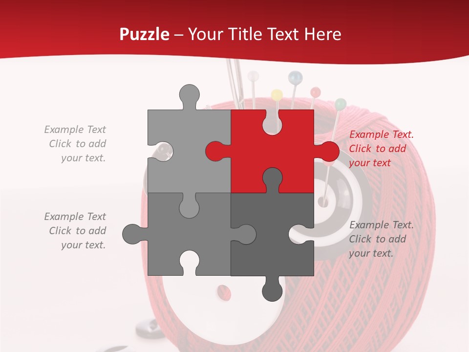 Red Sewing Accessory PowerPoint Template