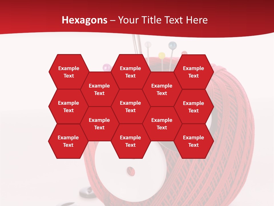 Red Sewing Accessory PowerPoint Template