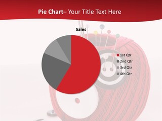 Red Sewing Accessory PowerPoint Template