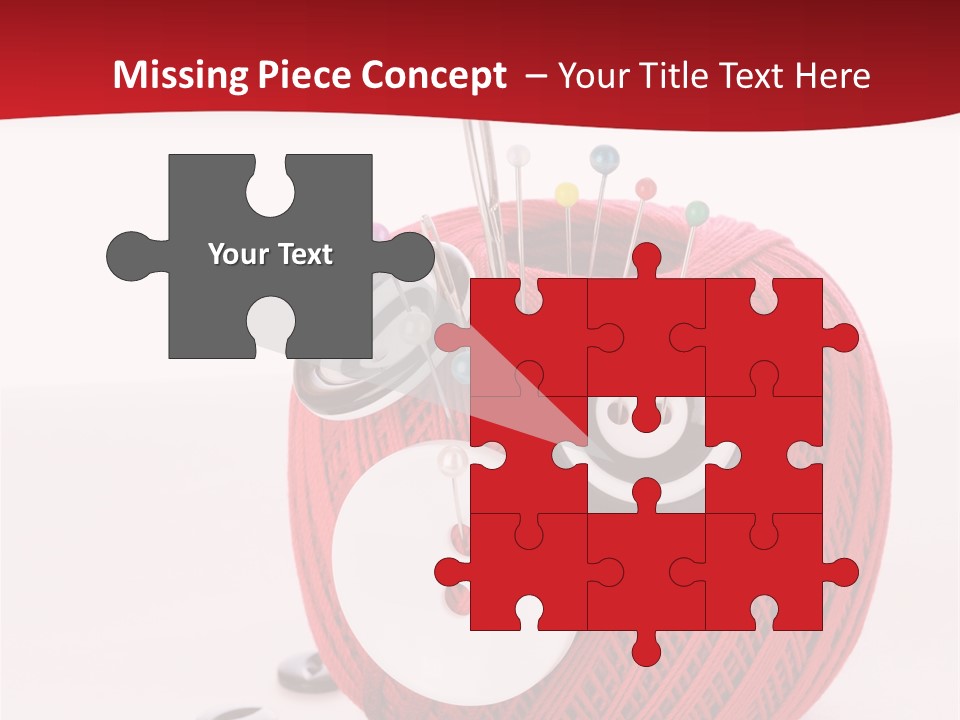 Red Sewing Accessory PowerPoint Template
