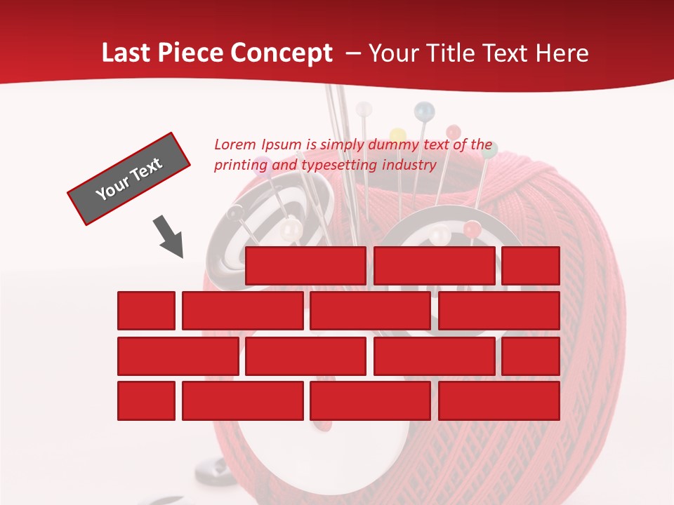 Red Sewing Accessory PowerPoint Template