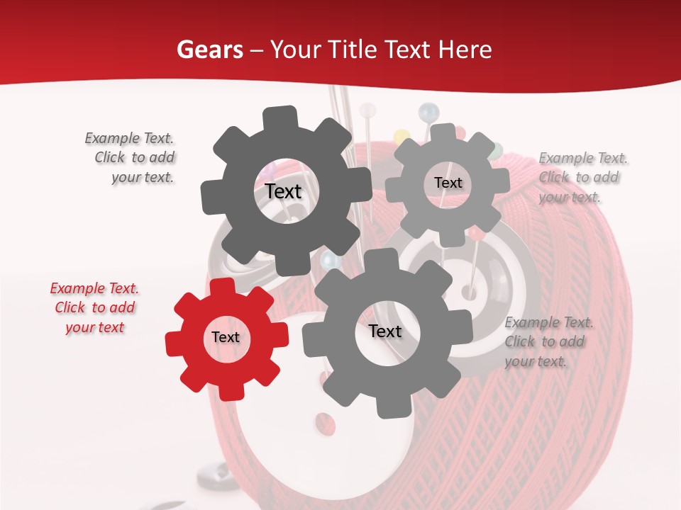 Red Sewing Accessory PowerPoint Template