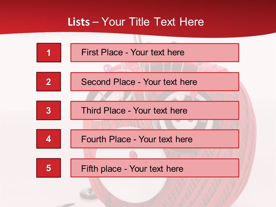 Red Sewing Accessory PowerPoint Template