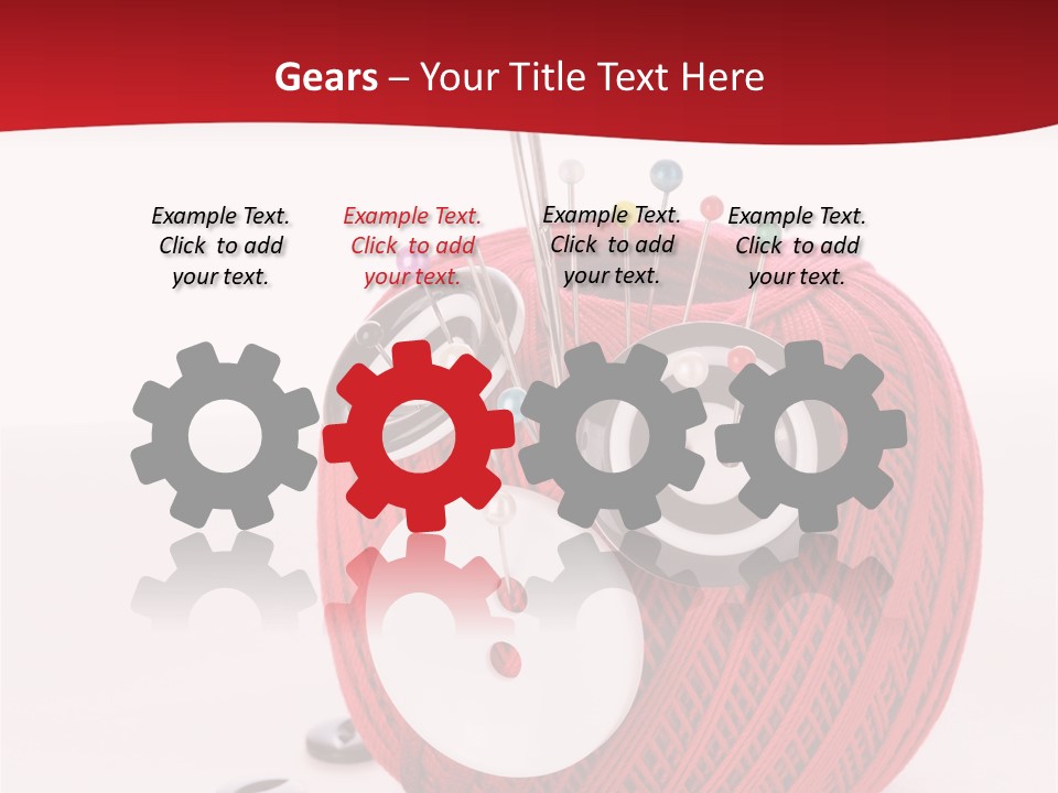 Red Sewing Accessory PowerPoint Template
