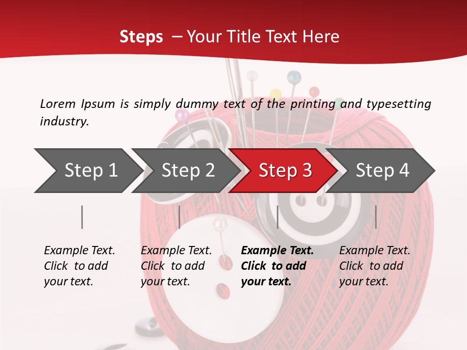 Red Sewing Accessory PowerPoint Template