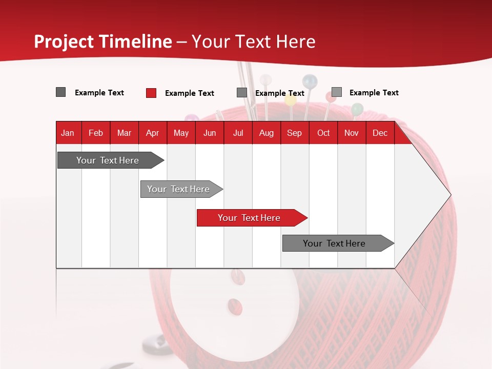 Red Sewing Accessory PowerPoint Template