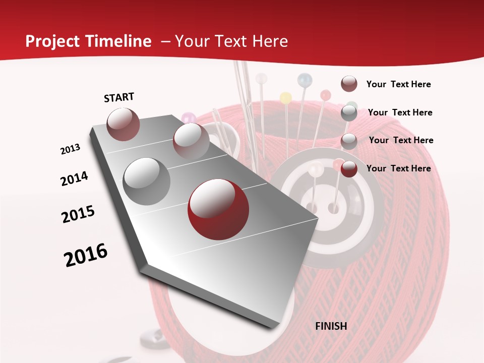 Red Sewing Accessory PowerPoint Template