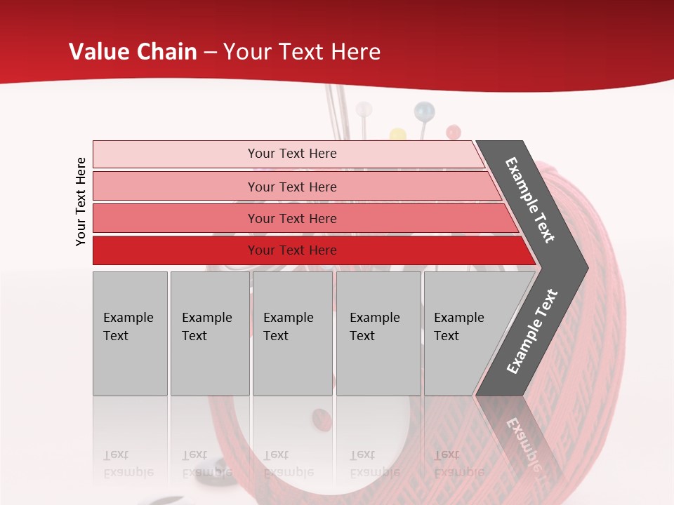 Red Sewing Accessory PowerPoint Template