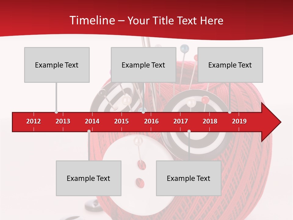 Red Sewing Accessory PowerPoint Template