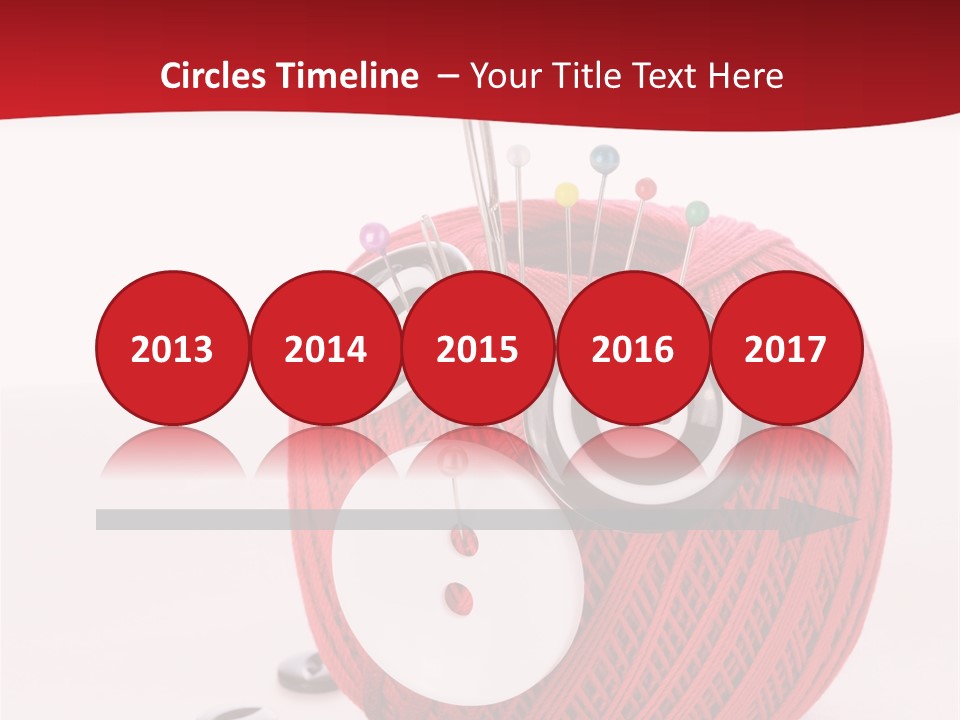 Red Sewing Accessory PowerPoint Template