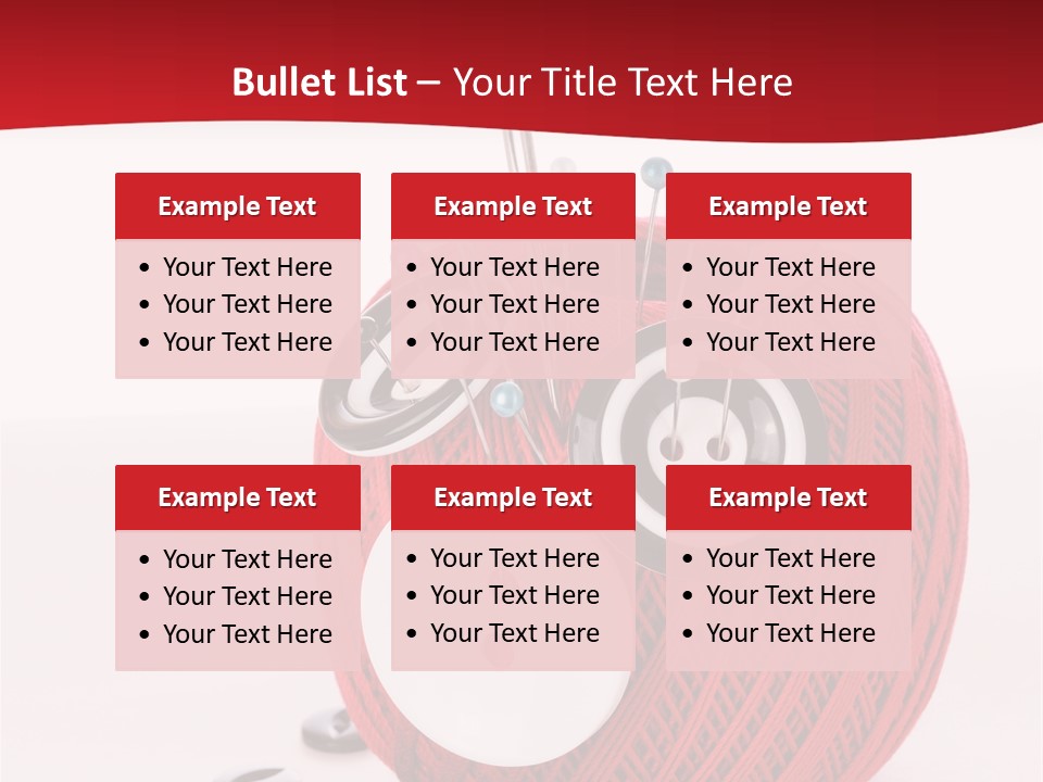 Red Sewing Accessory PowerPoint Template