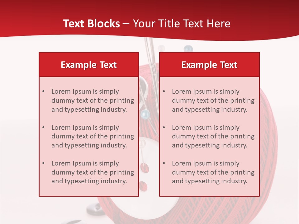 Red Sewing Accessory PowerPoint Template
