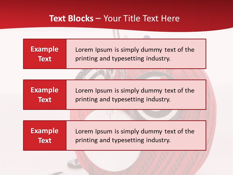 Red Sewing Accessory PowerPoint Template