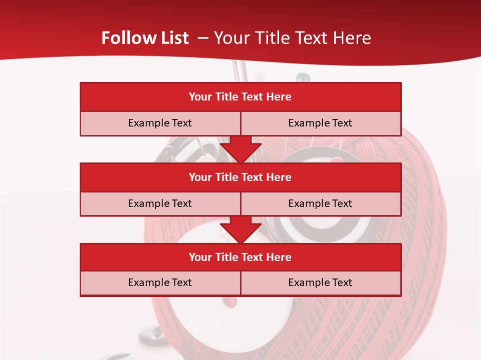 Red Sewing Accessory PowerPoint Template