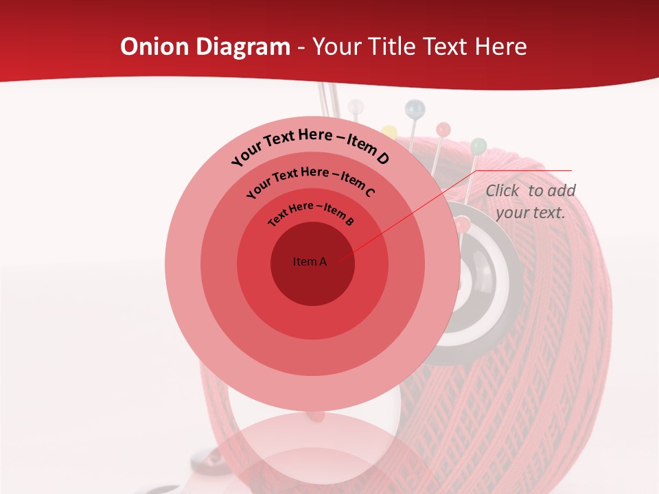 Red Sewing Accessory PowerPoint Template