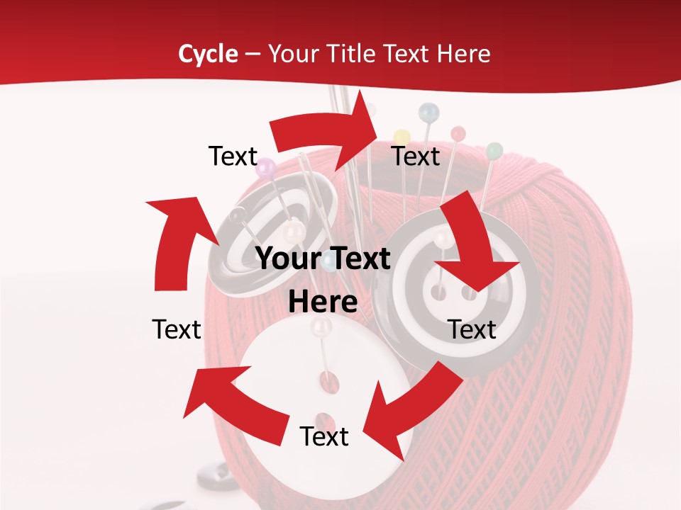 Red Sewing Accessory PowerPoint Template