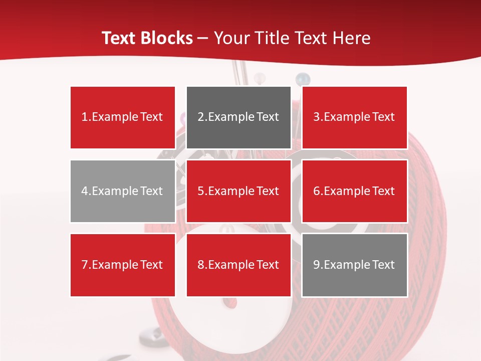 Red Sewing Accessory PowerPoint Template