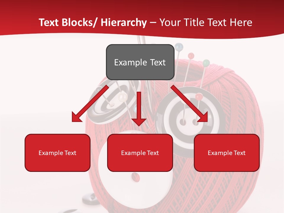 Red Sewing Accessory PowerPoint Template
