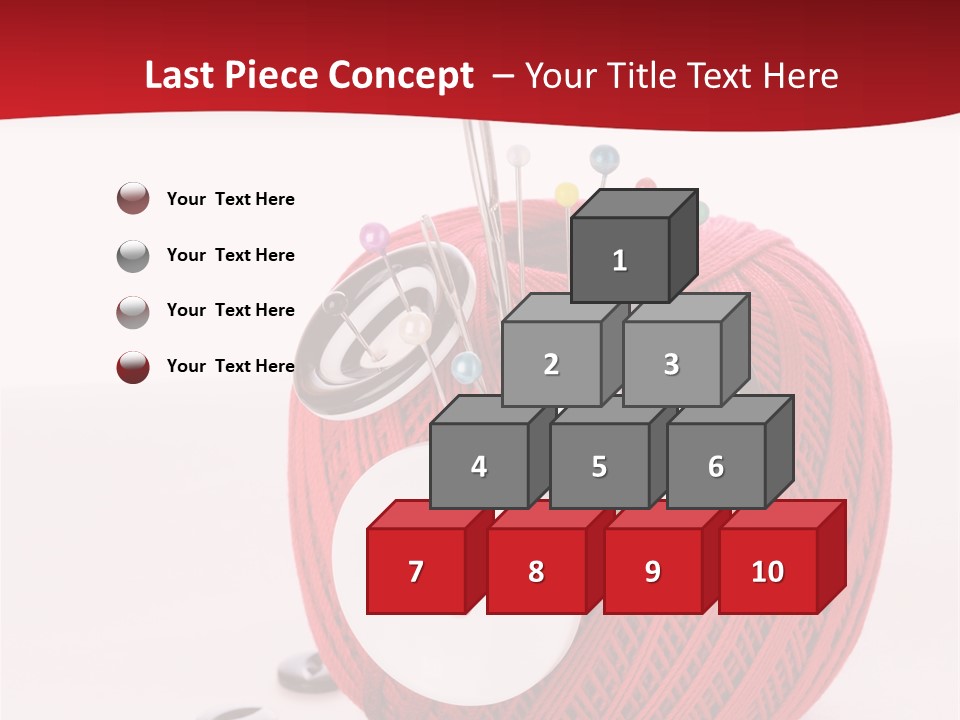 Red Sewing Accessory PowerPoint Template