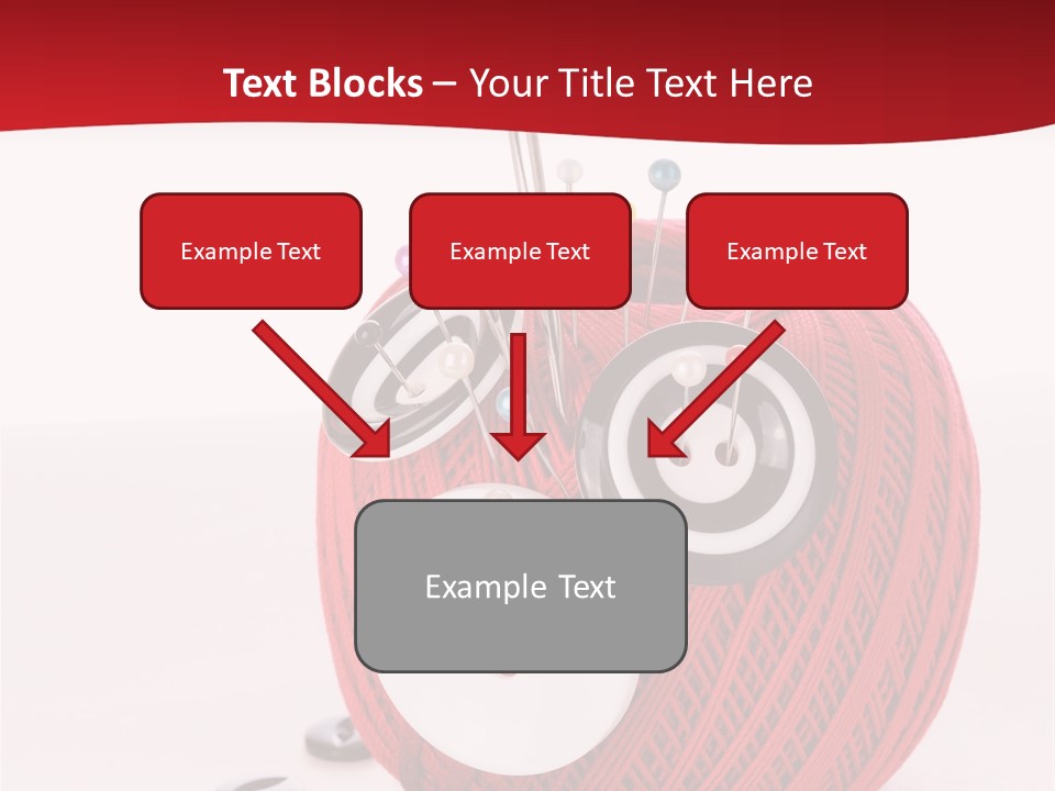 Red Sewing Accessory PowerPoint Template