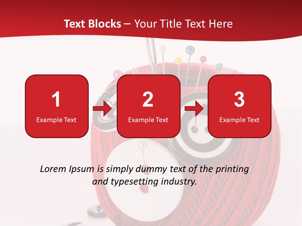 Red Sewing Accessory PowerPoint Template