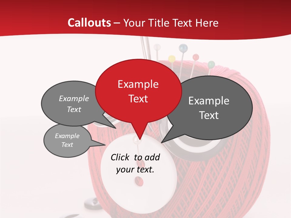 Red Sewing Accessory PowerPoint Template