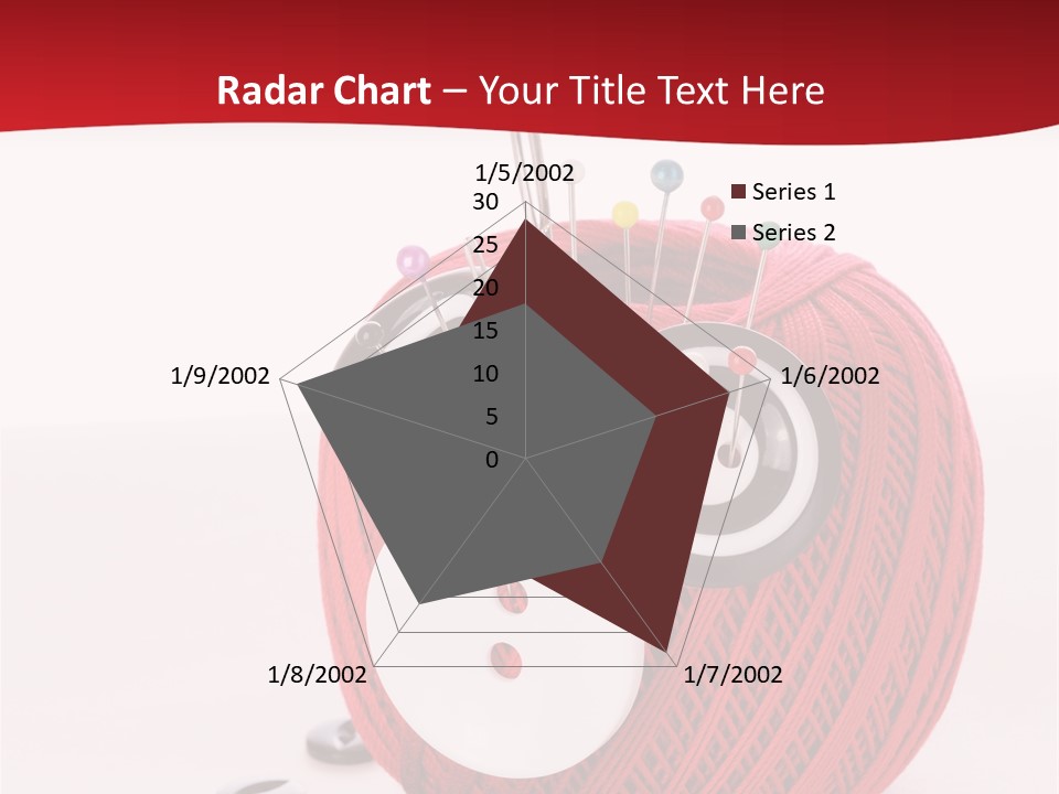 Red Sewing Accessory PowerPoint Template