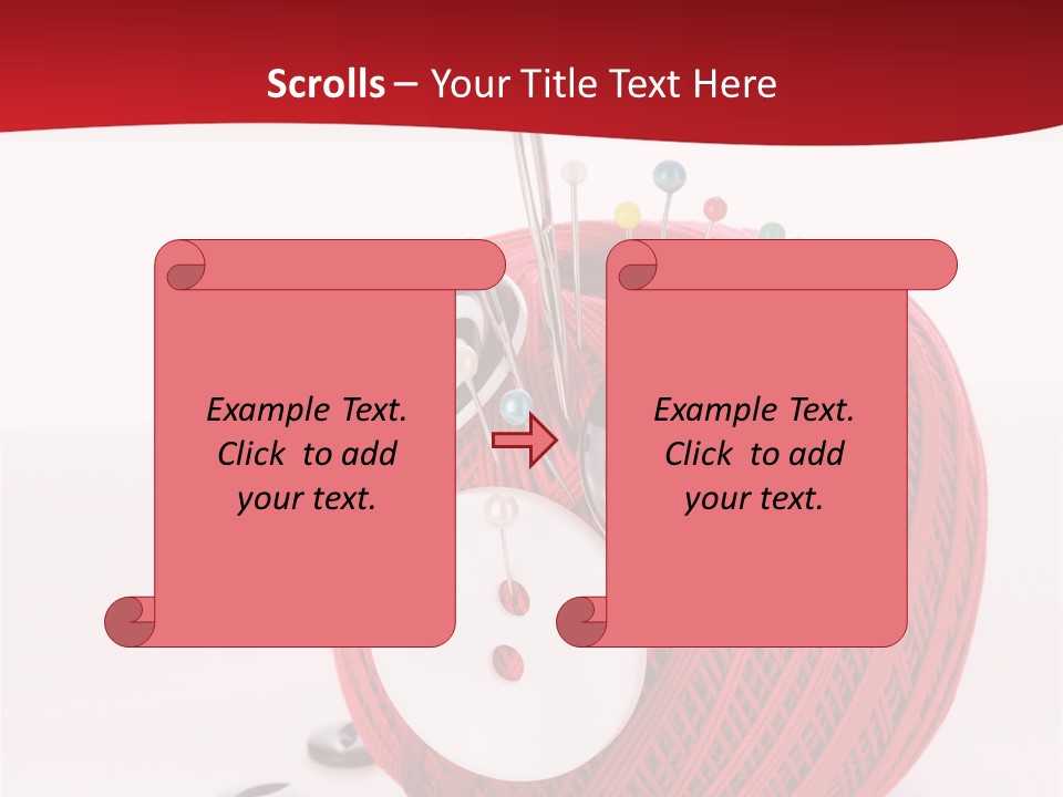 Red Sewing Accessory PowerPoint Template